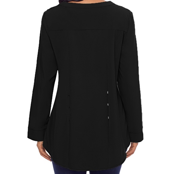 *LAST ONE* Mandy Lace Panel Split Neck Blouse - Picture 7 of 13